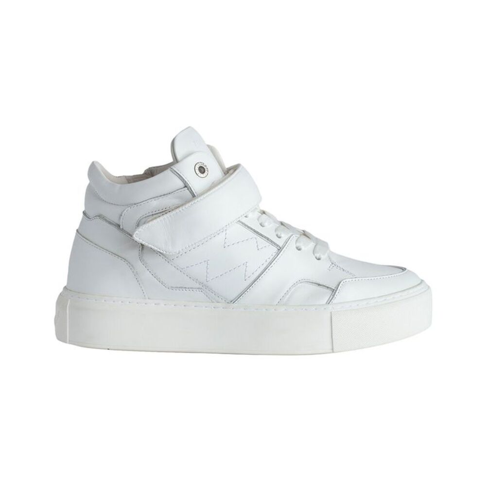 Zadig & Voltaire Mid Flash Chunky Smooth Leather Sneaker, White